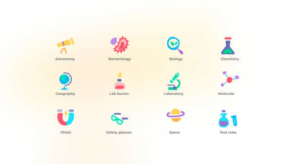 Science Icons Set - VideoHive 48918637