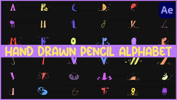 Hand Drawn Pencil Alphabet For After Effects - VideoHive 57972115