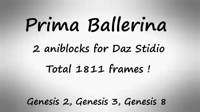 Prima Ballerina aniBlocks for Genesis 2, Genesis 3 and Genesis 8