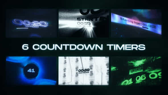 6 Countdown Timer Stream Background Pack - VideoHive 51122234