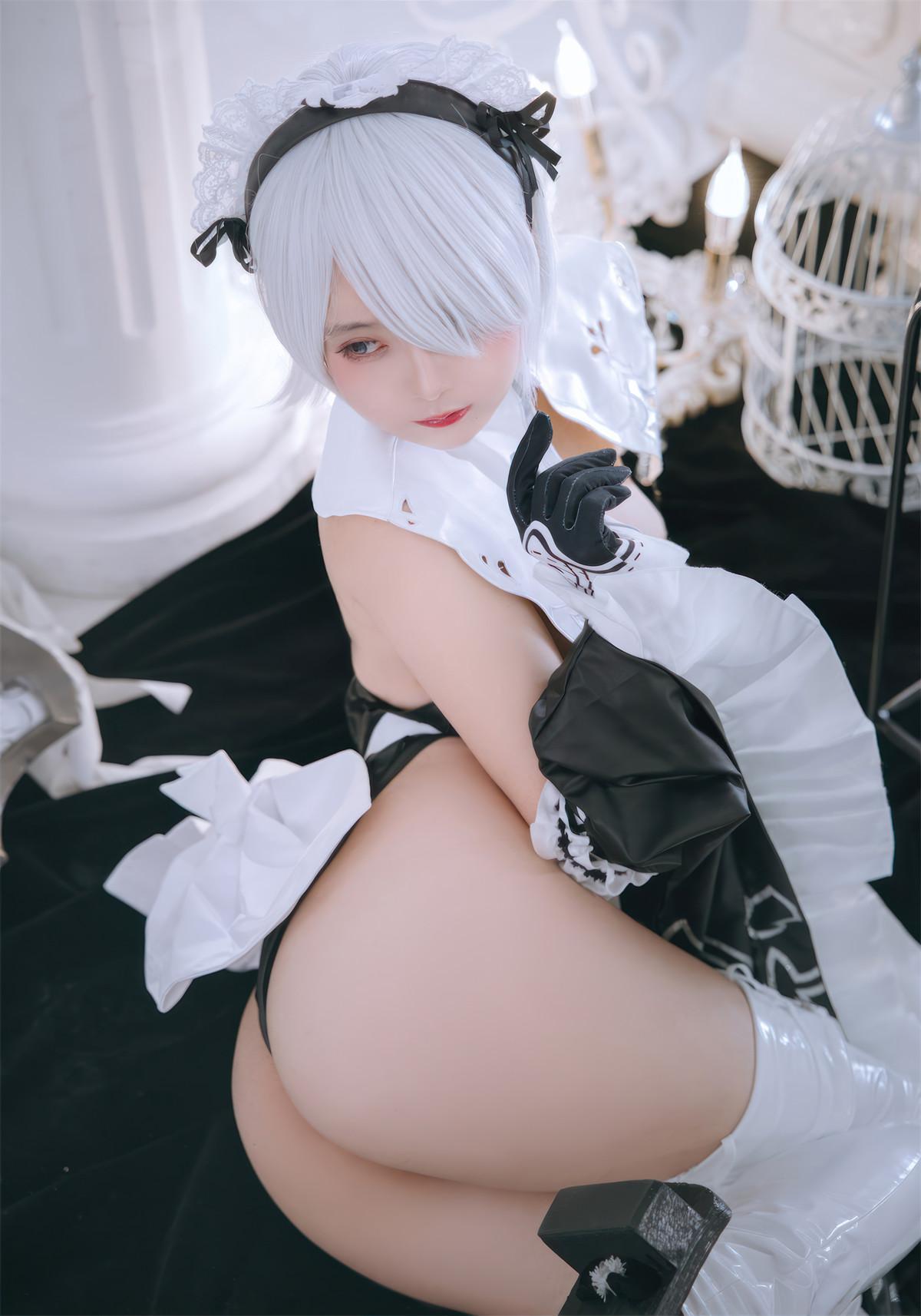 Cosplay Rinaijiao日奈娇 2B奶盖女仆 Set.02(16)