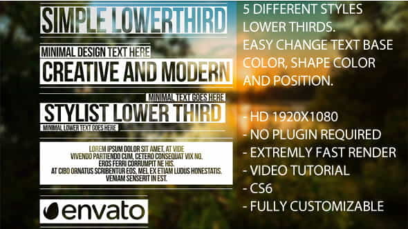 Simple Lower Thirds - VideoHive 10399158