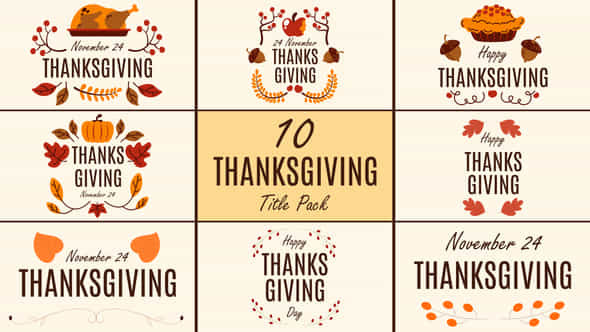 Thanksgiving Title Pack - VideoHive 54972268