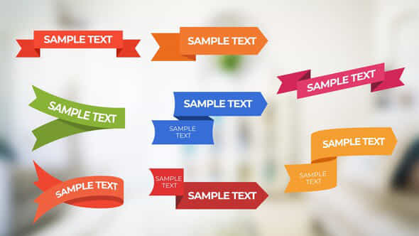 Colored Ribbons With Text - VideoHive 48917581