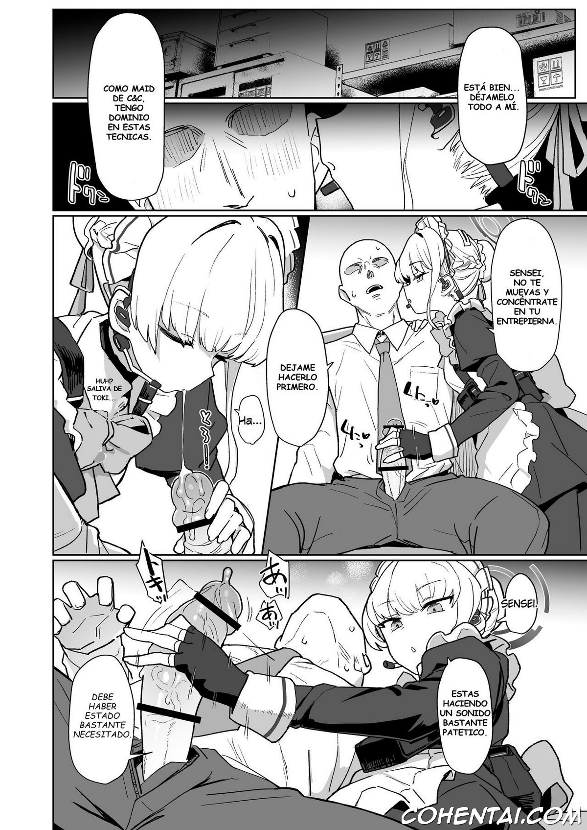 Dokidoki Toki Meki Maid Kiss (Blue Archive) xxx comics manga porno doujin hentai español sexo 