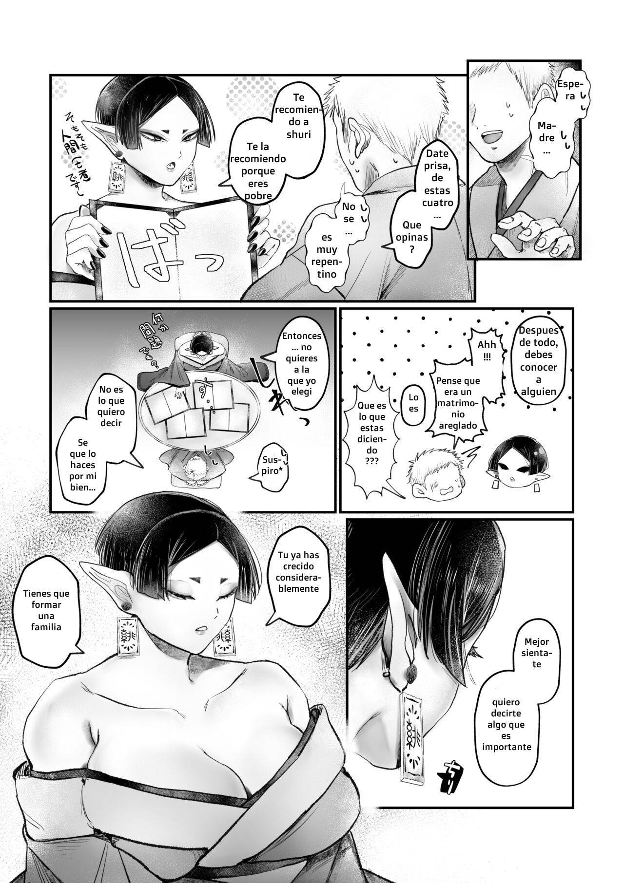 [Muchimuchioume (Muchiou)] Bakunyuu Muchimuchi Oni Mama, Mouja no Musuko to Honki Koubi. [Spanish] [Hta scan]