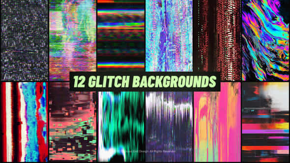 Vertical Glitch Backgrounds - VideoHive 59236484