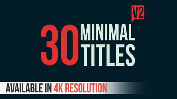 30 Minimal Titles V2 | Corporate - VideoHive 11357719