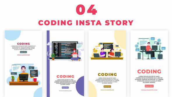 Coding Instagram Story - VideoHive 39026825