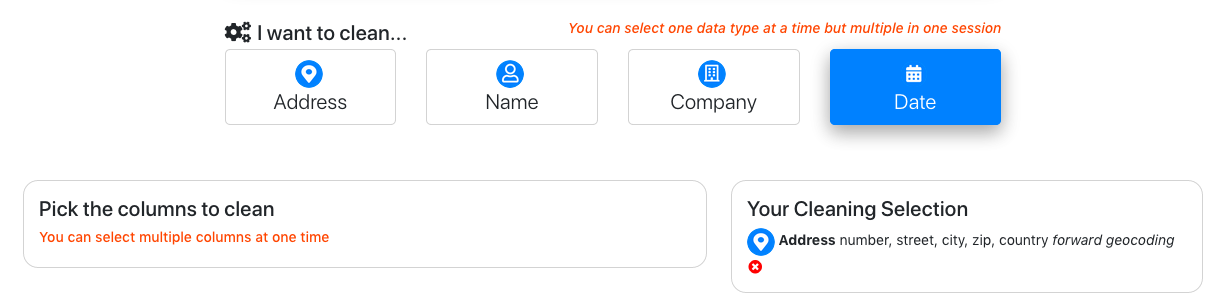 date selection