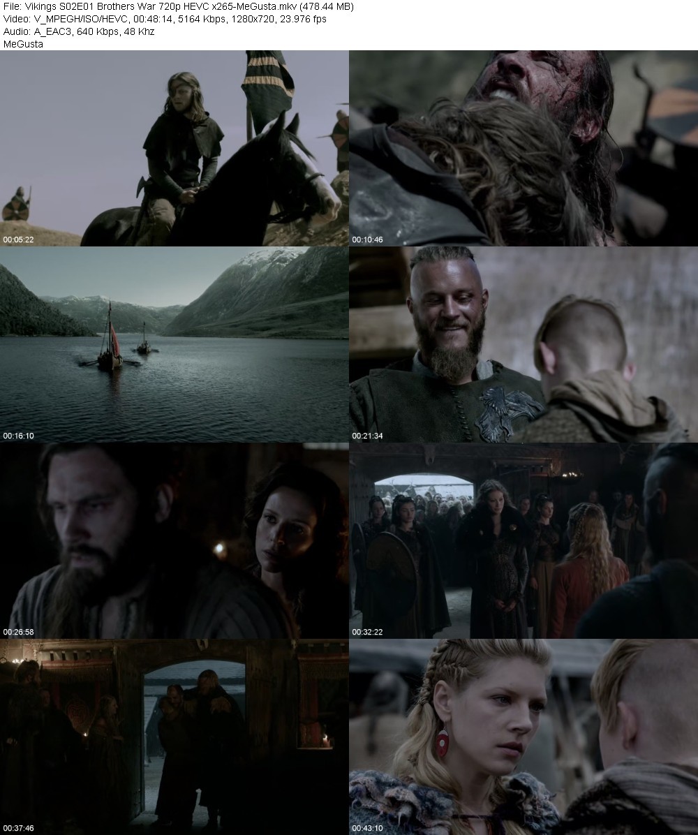 Vikings S02E01 Brothers War 720p HEVC x265-MeGusta