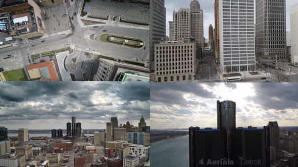 Detroit Aerials(Stock Footage) - VideoHive 11069658