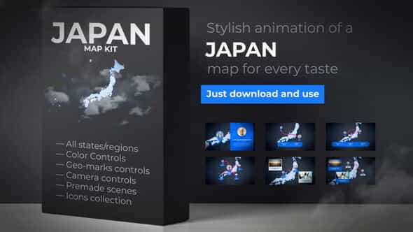 Japan Map Animation - Japanese - VideoHive 24088159