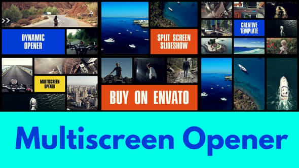 Multiscreen Slideshow Typography Intro Split Screen Opener - VideoHive 49779144