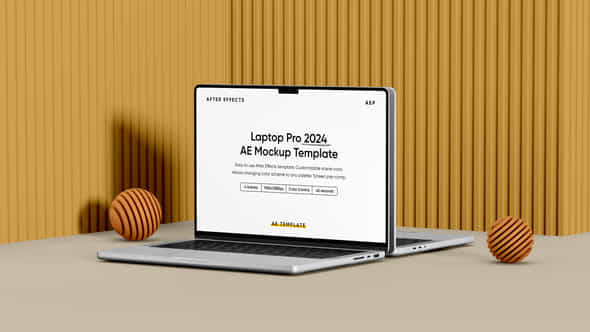 Laptop Pro 2024 Screen Mockup Template - VideoHive 55414384