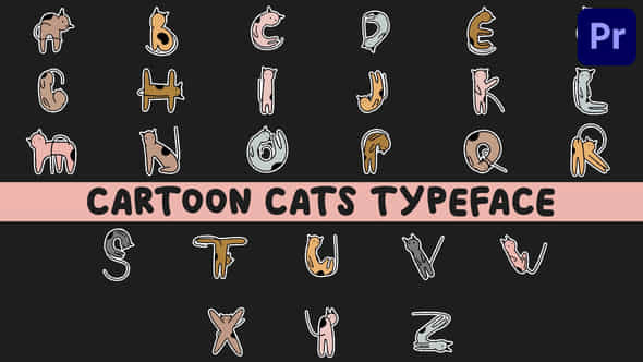 Cartoon Cats Animated Typeface For Premiere Pro Mogrt - VideoHive 55725422