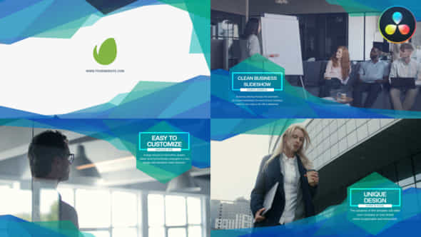 Clean Business Slideshow For Davinci Resolve - VideoHive 50640093