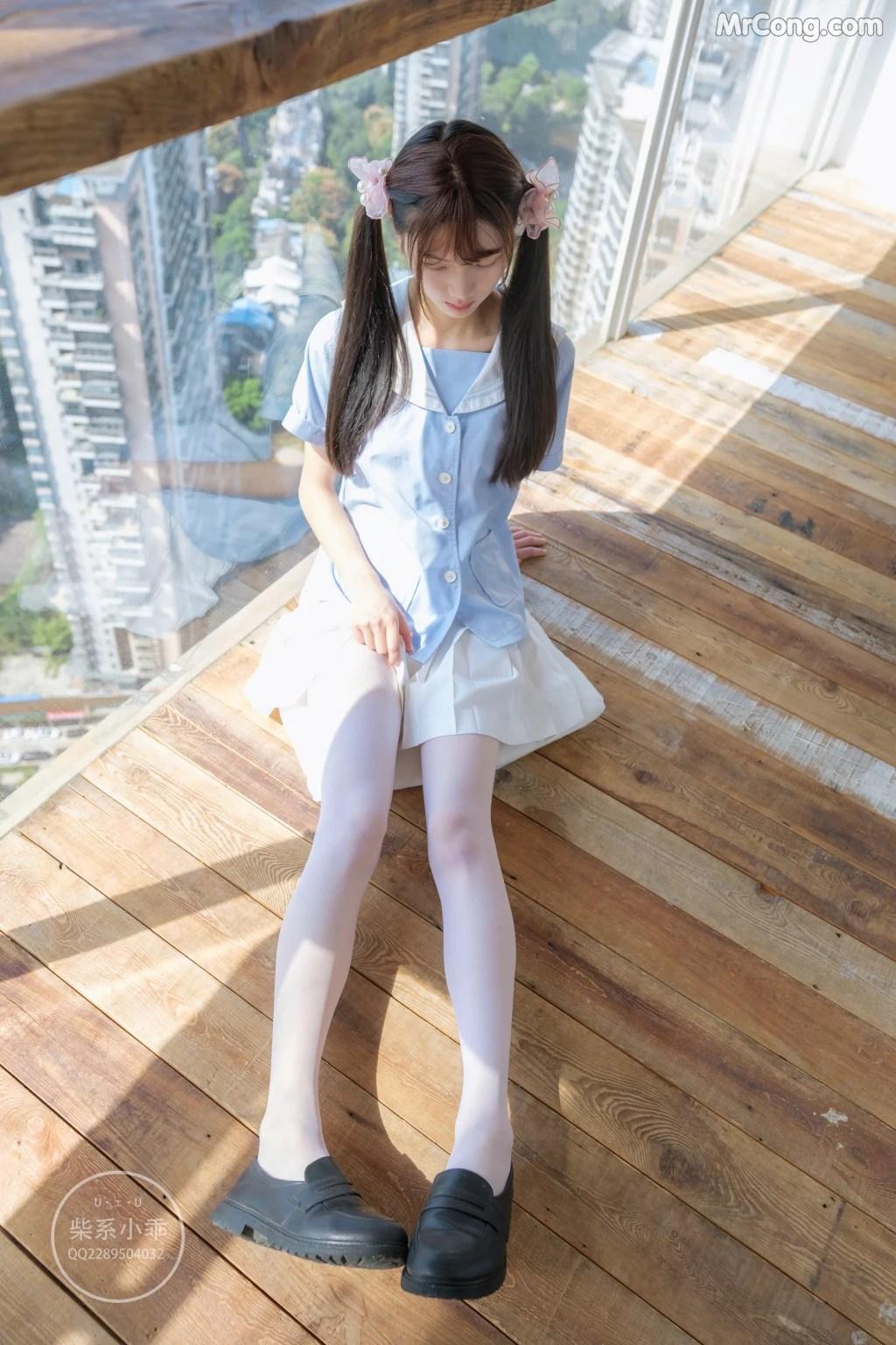 Coser@稚乖画册 Vol.001: 晴空01 白丝双马尾JK (79 photos)(45)