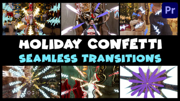 Holiday Confetti Seamless Transitions Premiere Pro Mogrt - VideoHive 48998425