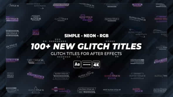 100+ Glitch Titles - VideoHive 37102836