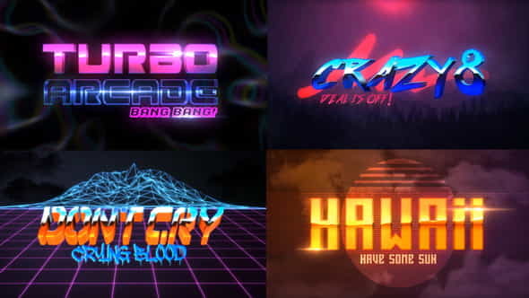 80S 4 Pack Logo Intro - VideoHive 23970681