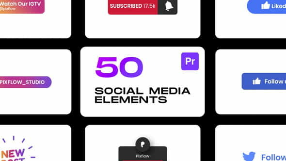 Social Elements for Premiere Pro - VideoHive 33391333
