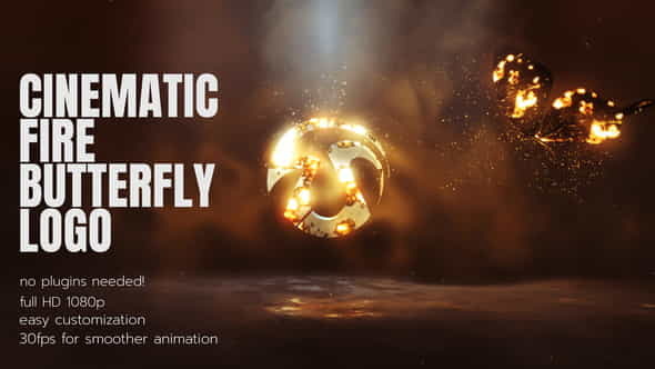Cinematic Fire Butterfly Logo | Fire - VideoHive 27124693