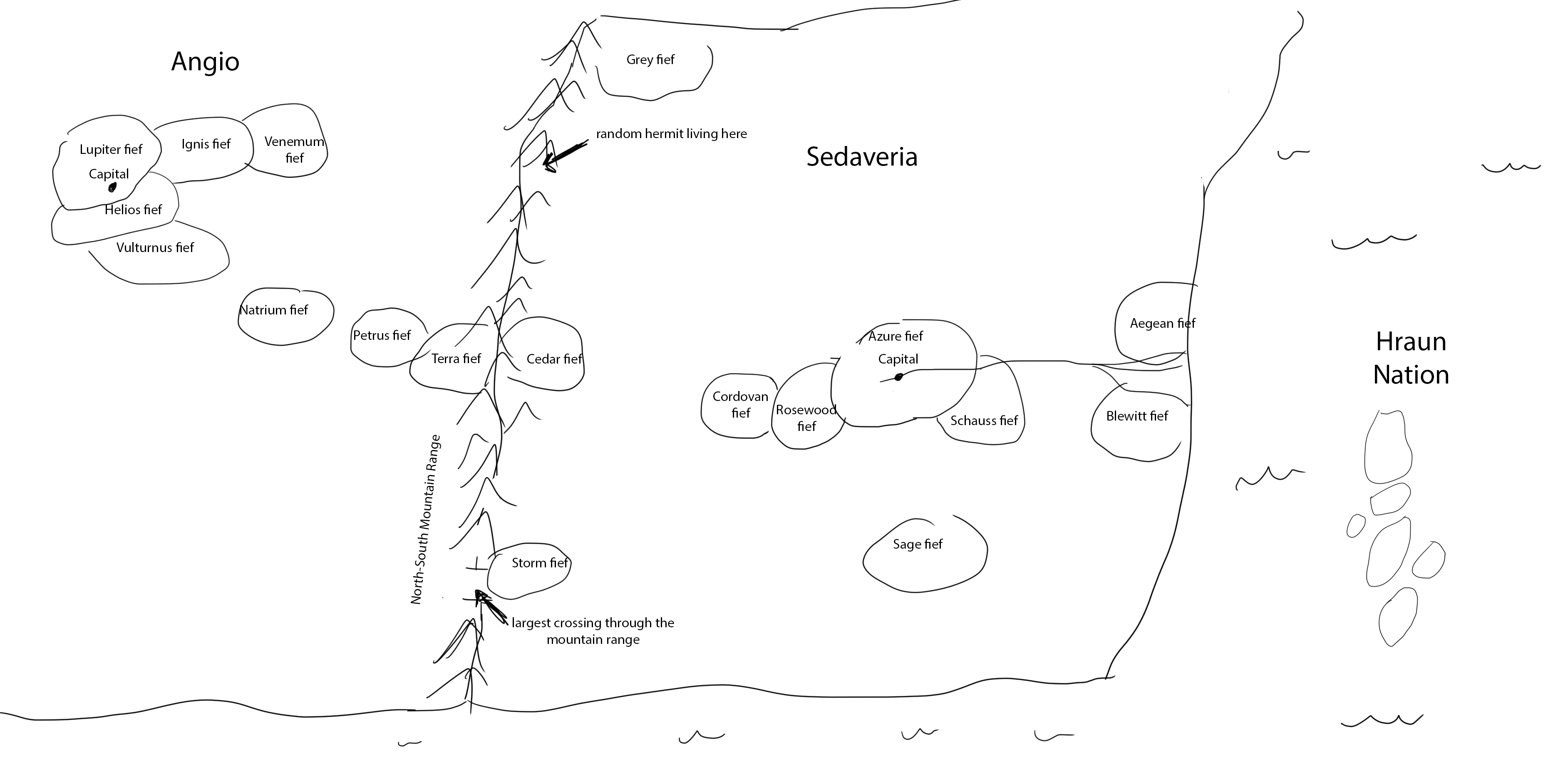 rough map of Sedaveria and surrounds