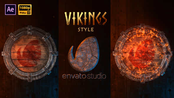 Vikings Style Cinematic Shield Logo Reveal - VideoHive 24003501