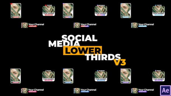 Social Media Lower Thirds v3 - VideoHive 34229102