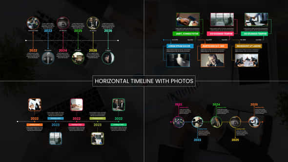 Horizontal Timeline With Photos - VideoHive 55457703