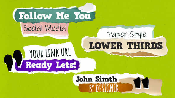 Paper Lower Thirds Titles - VideoHive 55413641