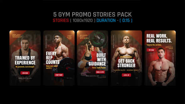 Gym Promo Stories Pack - VideoHive 59017738