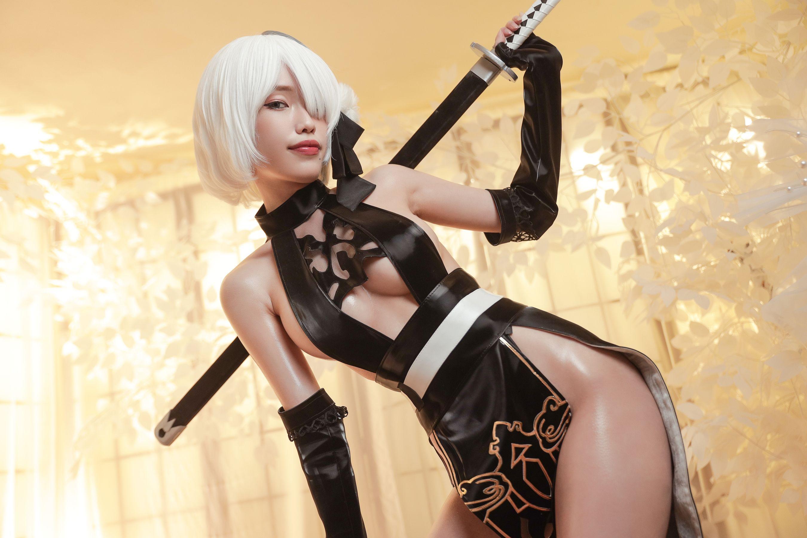 [网红COSER] eliza喵喵 – 2B忍者 写真套图(7)