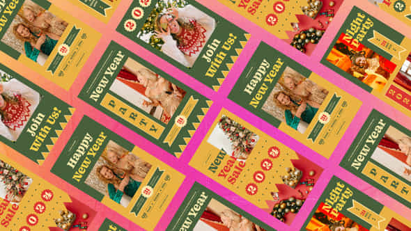 New Year Retro Stories - VideoHive 50071009