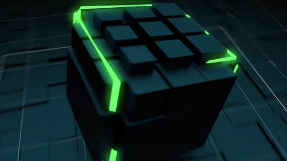 Tech Neon Cube Logo - VideoHive 32259836
