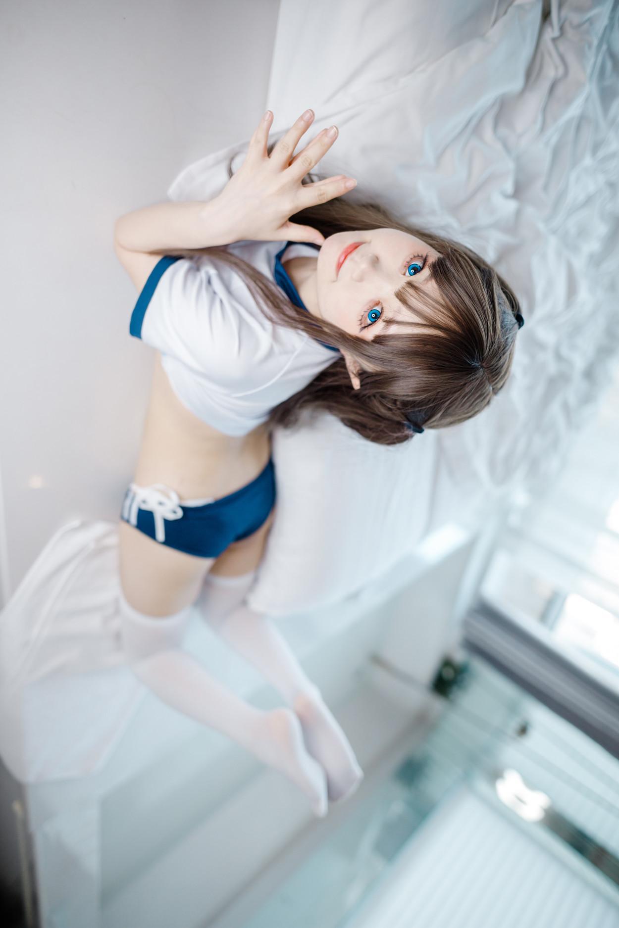 Cosplay 神沢永莉 半双马尾体操服大腿袜(14)