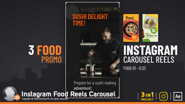 Instagram Food Reels Carousel - VideoHive 51187742