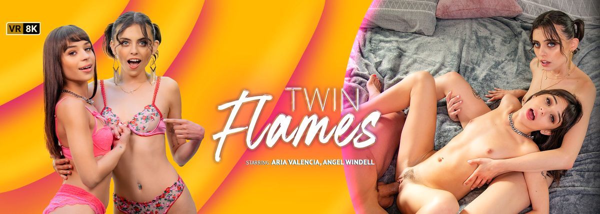 [VRBangers.com] Aria Valencia, Angel Windell - Twin Flames [2023-11-10, Blowjob, Cum on Body, Brunette, Hairy, Natural Tits, Skinny, Small Tits, Tattoo, Teen, American, Balls Licking, Deepthroat, F/F/M, Titty Fuck, Close Up, Doggystyle, Cowgirl, Reverse Cowgirl, VR, 4K, 1920p] [Oculus Rift / Vive]