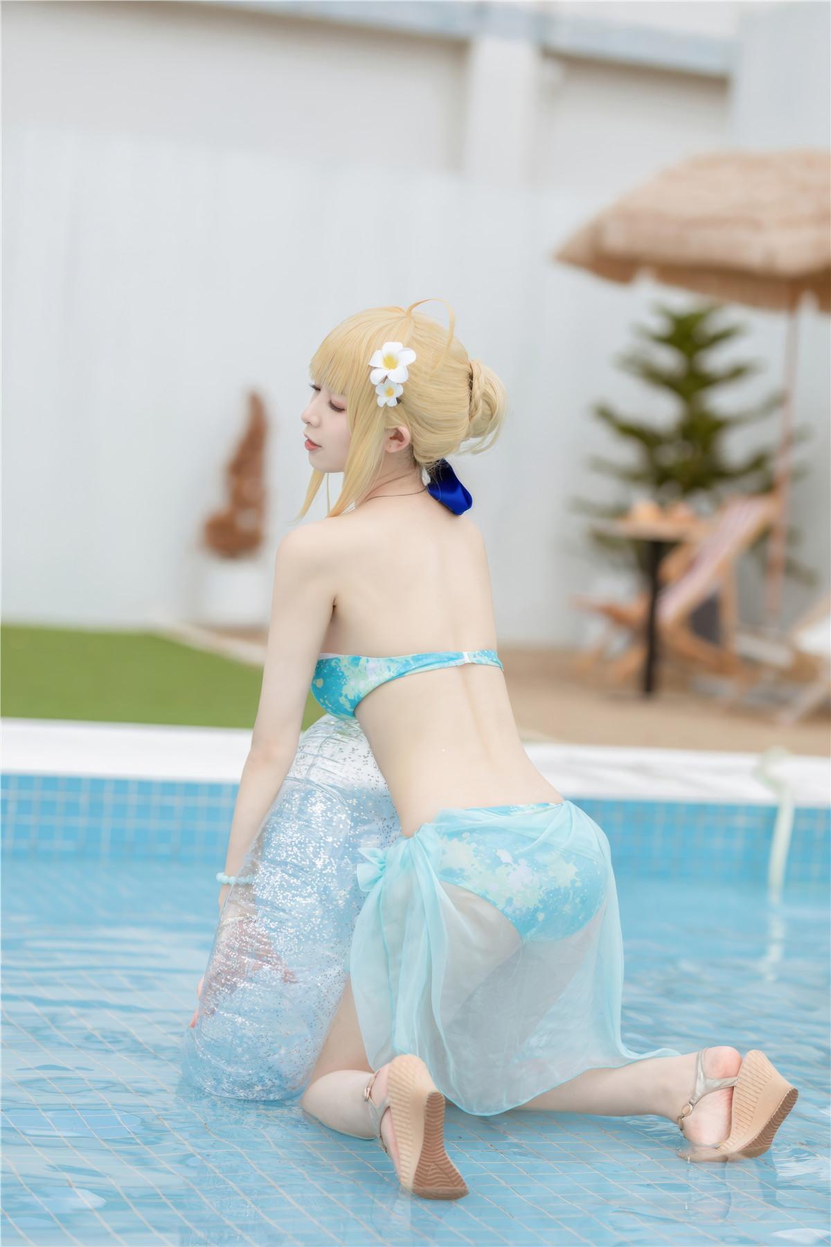 Cosplay 封疆疆v 阿尔托莉雅·潘德拉贡 泳装(28)