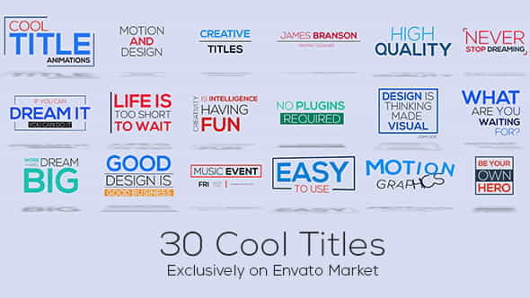 30 Cool Titles - VideoHive 13686597