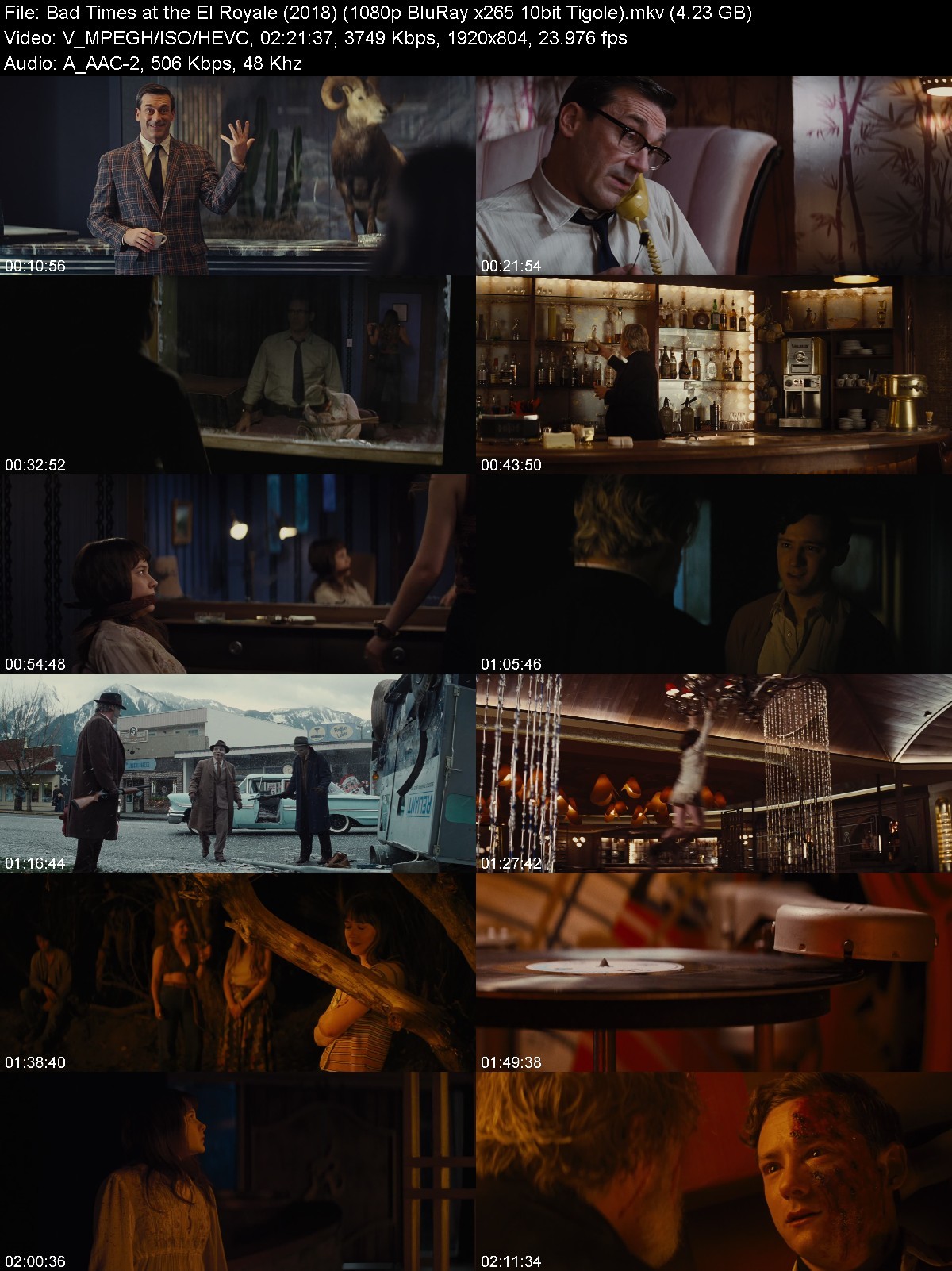 Bad Times at the El Royale (2018) 1080p BluRay x265 HEVC 10bit AAC 7.1 - Tigole
