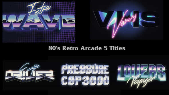 80S Retro Arcade 5 Titles - VideoHive 39392029