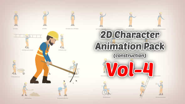 2D Character Animation Pack Construction Vol 4 - VideoHive 59140050