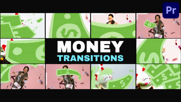 Money Transitions Premiere Pro Mogrt - VideoHive 53644267