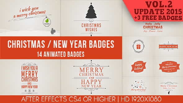 ChristmasNew Year Badges - VideoHive 6020452