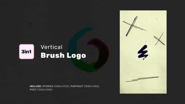 Vertical Brush Logo - VideoHive 58382825