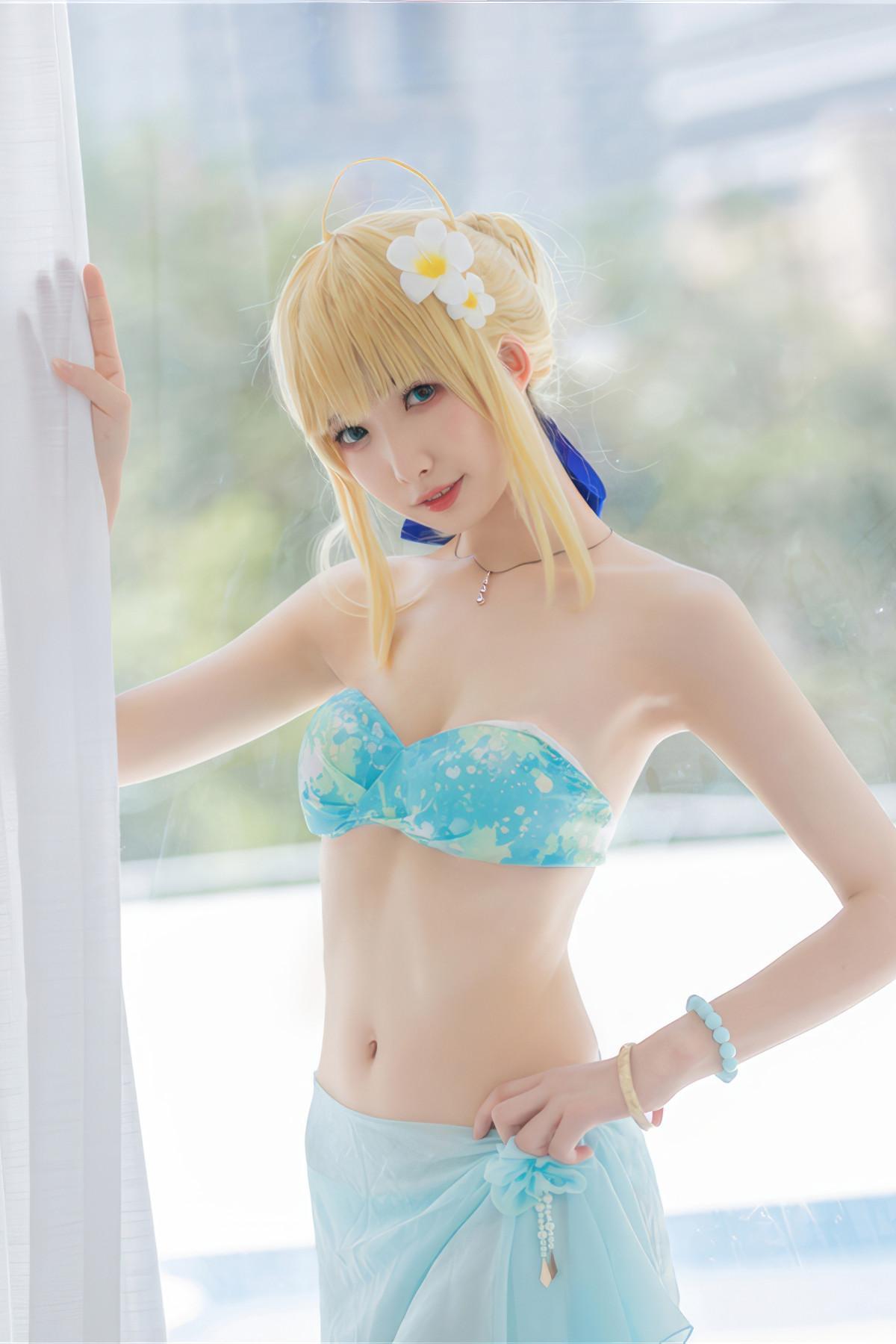 Cosplay 封疆疆v 阿尔托莉雅·潘德拉贡 泳装(4)