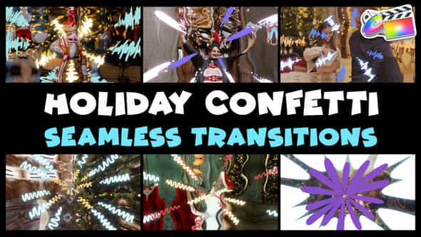 Holiday Confetti Seamless Transitions Fcpx - VideoHive 49534194