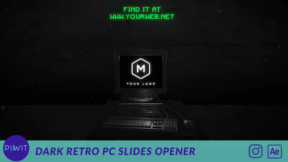 Dark Retro Pc Slides Opener - VideoHive 51797849